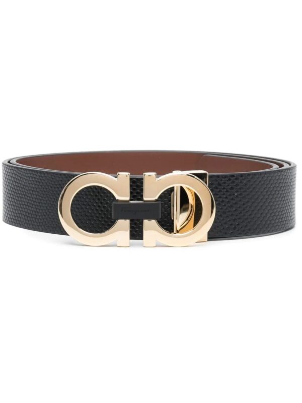 Ferragamo gold-hardware leather belt