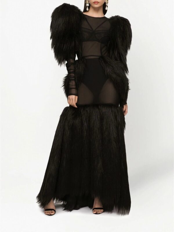 Dolce & Gabbana  tulle faux fur dress - Image 2