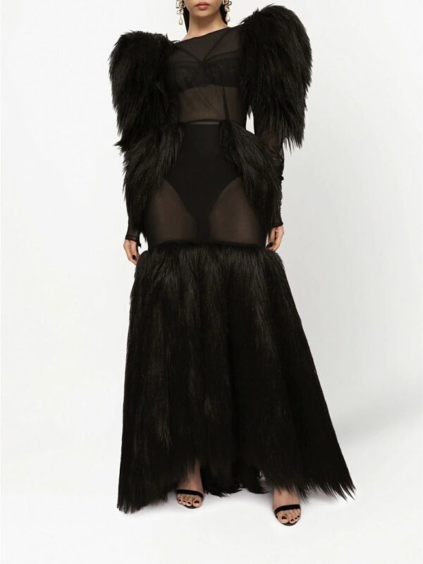 Dolce & Gabbana  tulle faux fur dress - Image 3