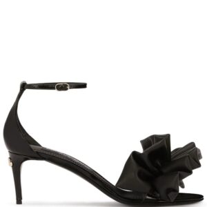 Dolce & gabbana ruffle-detail calfskin leather sandals