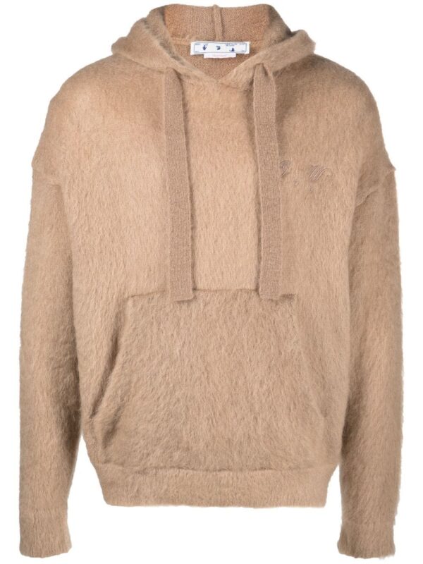 Off-White  Arrows brushed drawstring hoodie