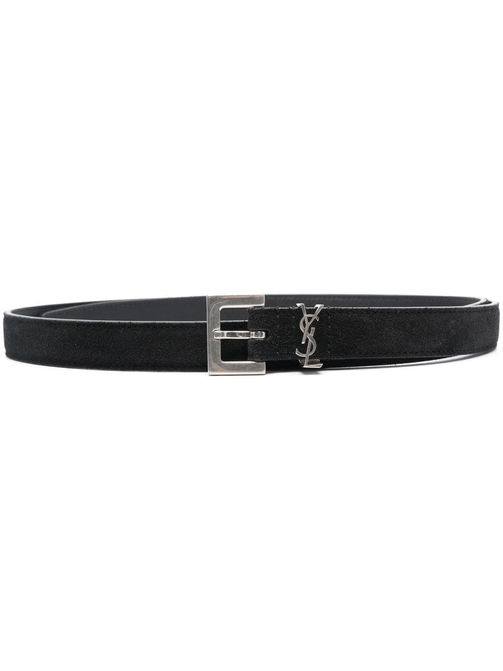 Louis Vuitton logo-plaque suede belt
