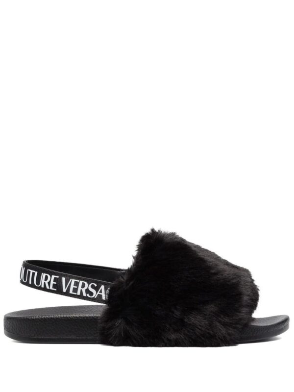 Versace faux-fur slingback sandals