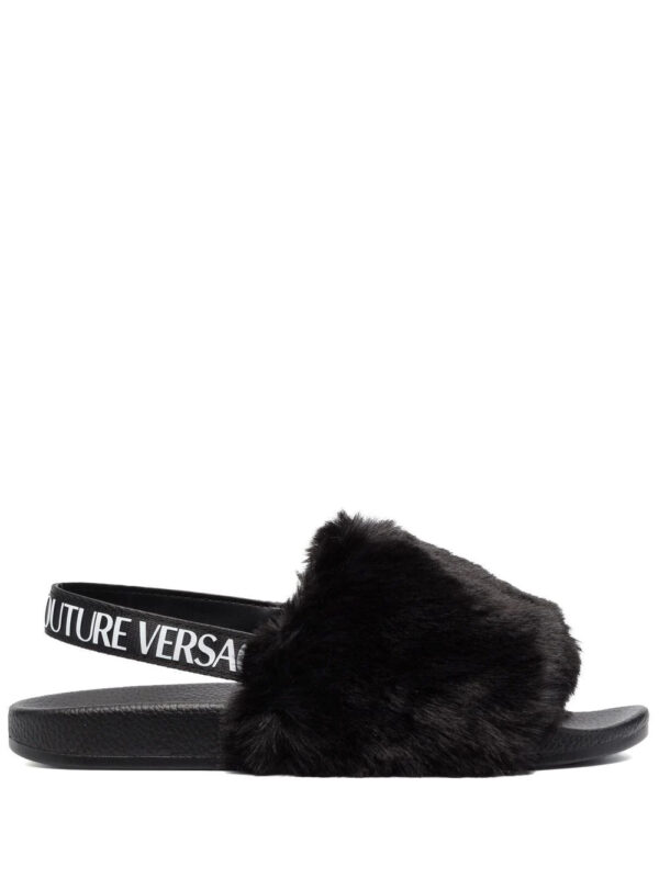 Versace faux-fur slingback sandals
