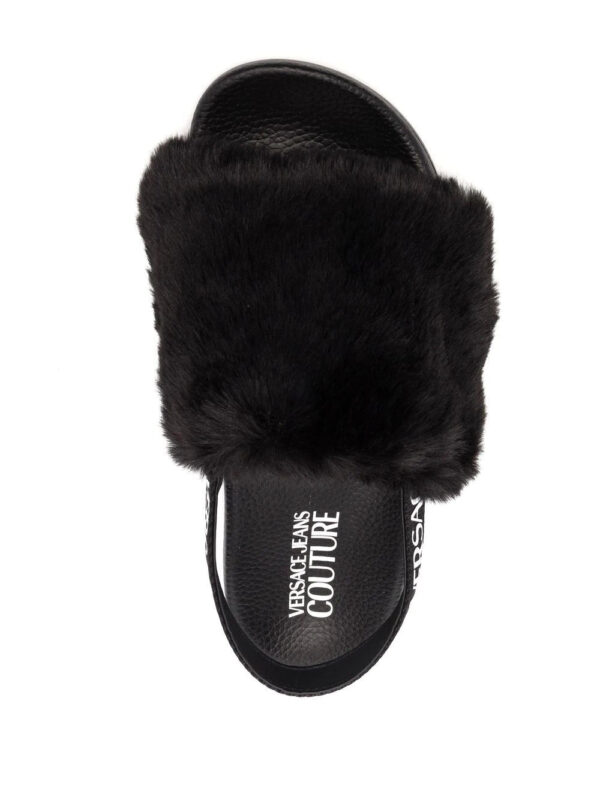 Versace faux-fur slingback sandals - Image 4