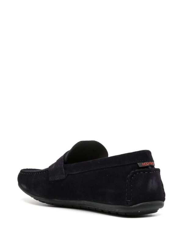 HUGO  logo-debossed suede-leather loafers - Image 3