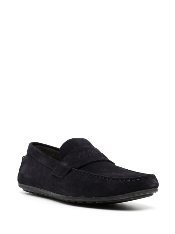 HUGO  logo-debossed suede-leather loafers - Image 2