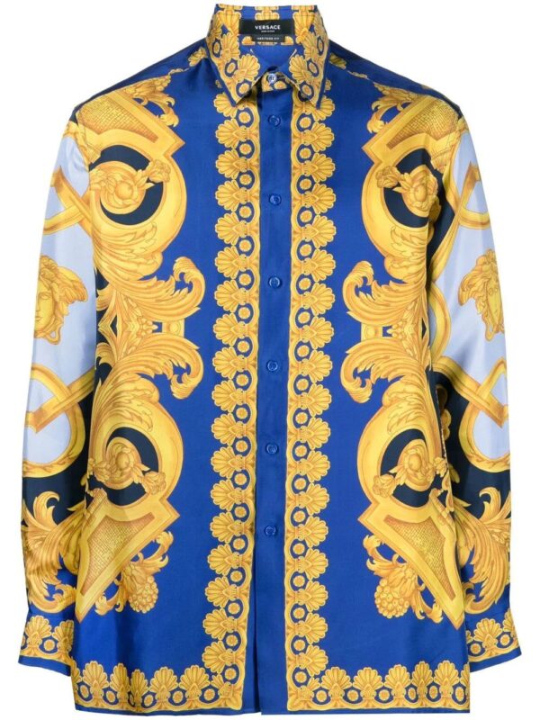 Versace  baroque-pattern print shirt