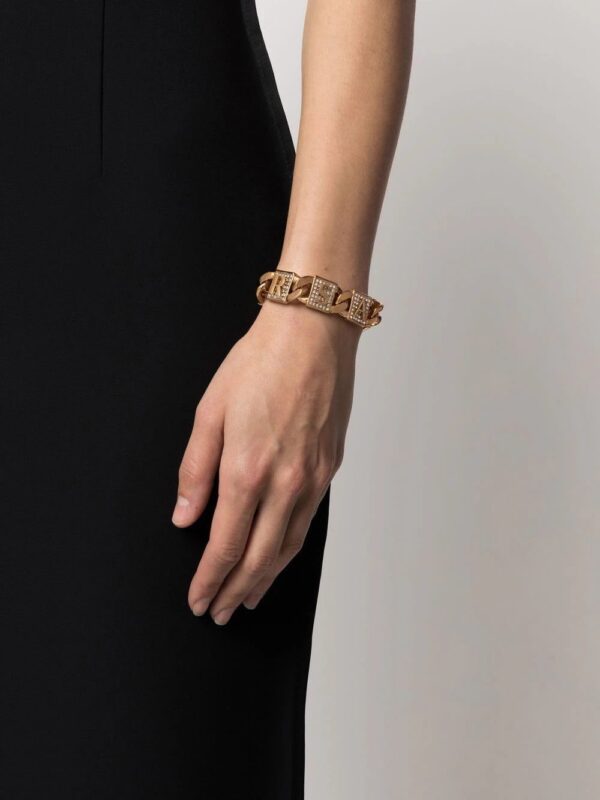 Versace  letter-link crystal bracelet - Image 2