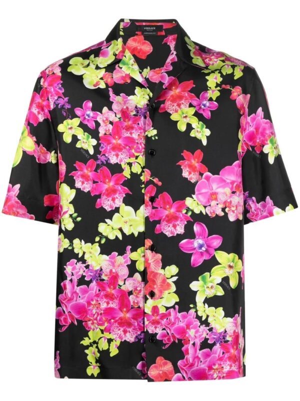 Versace  floral-print silk shirt
