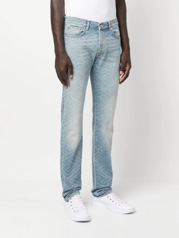 Versace  geometric-print washed jeans - Image 3