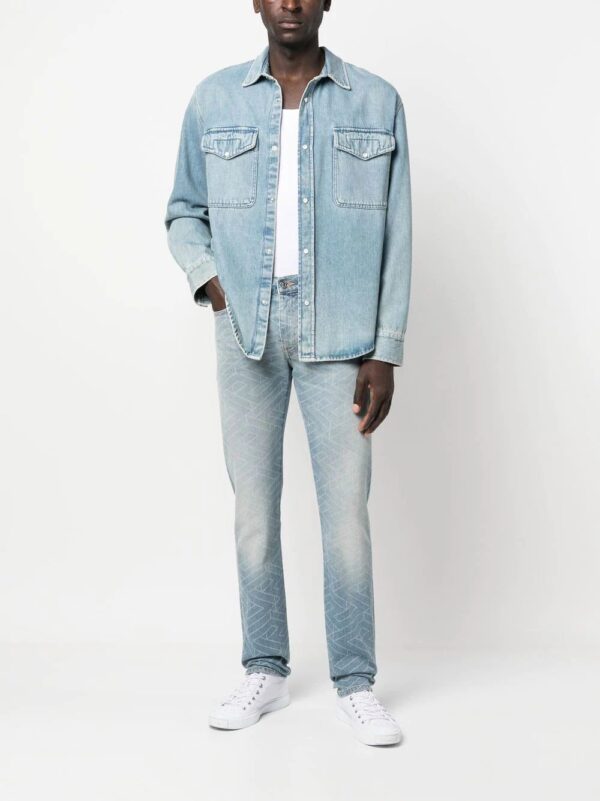 Versace  geometric-print washed jeans - Image 2