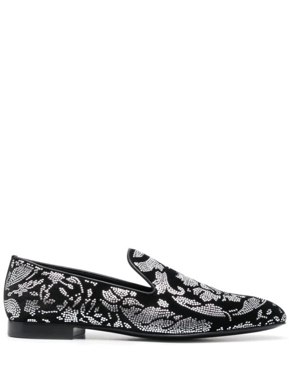 Versace  baroque-studded loafers