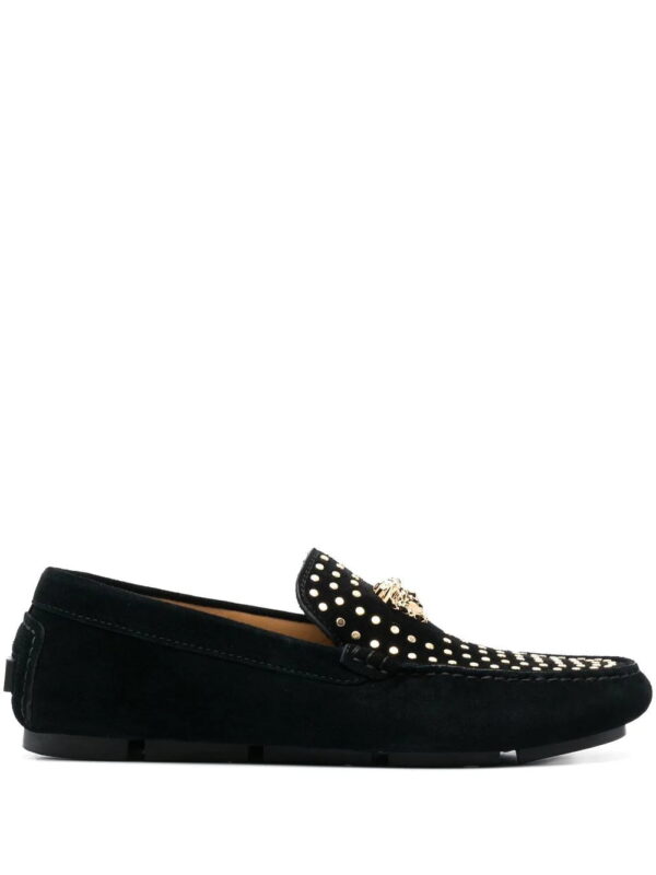 Versace  La Medusa studded suede loafer