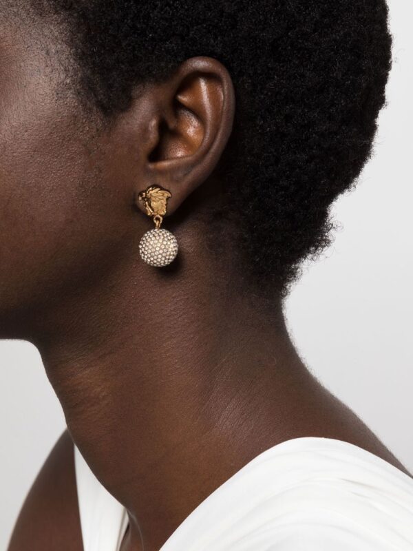 Versace  Medusa crystal drop-pendant earrings - Image 2