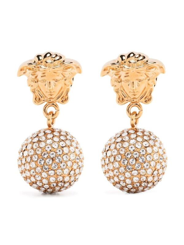 Versace  Medusa crystal drop-pendant earrings