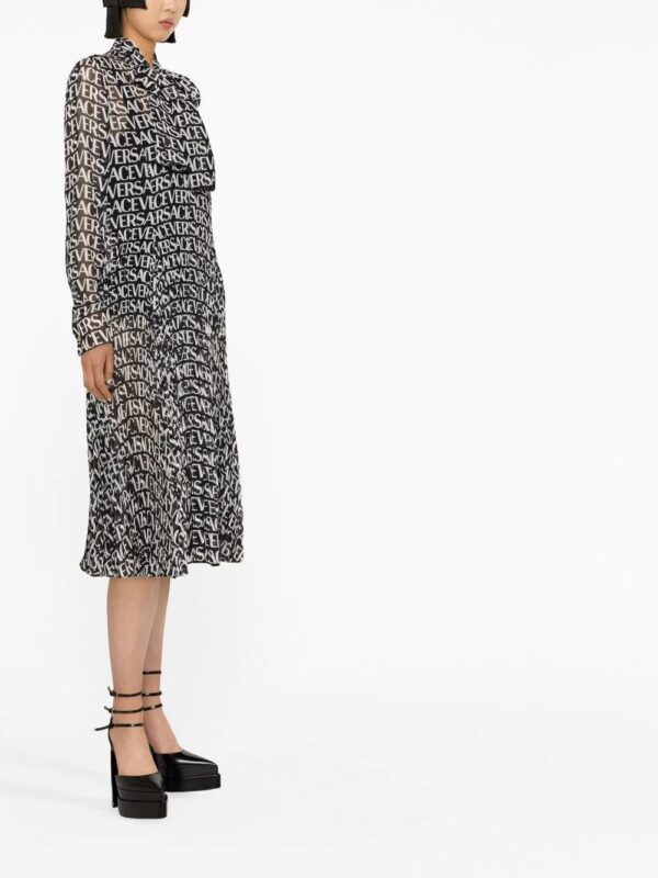 Versace  logo-print silk shirtdress - Image 3
