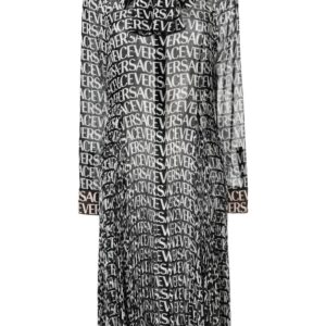 Versace logo-print silk shirtdress