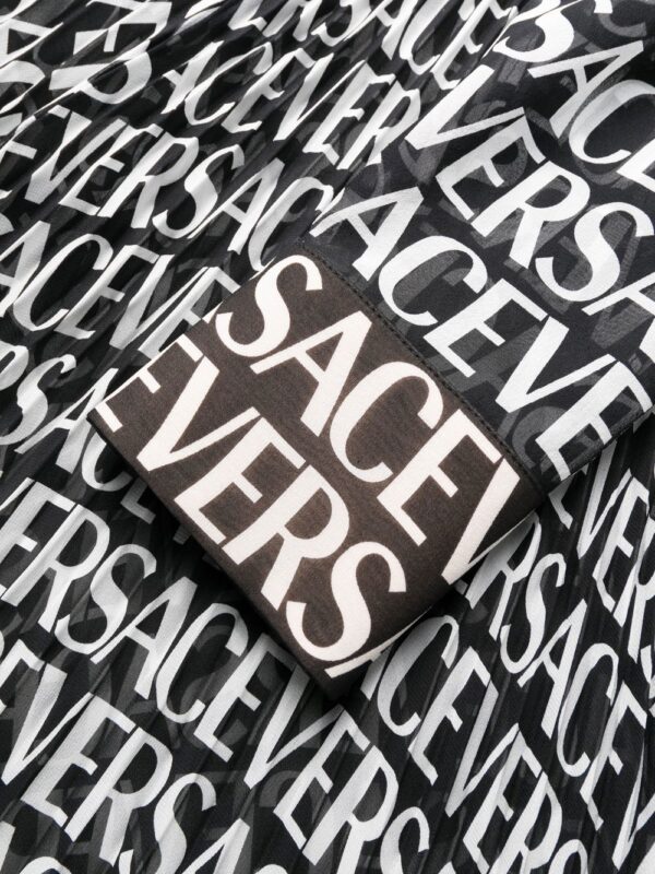 Versace logo-print silk shirtdress - Image 5