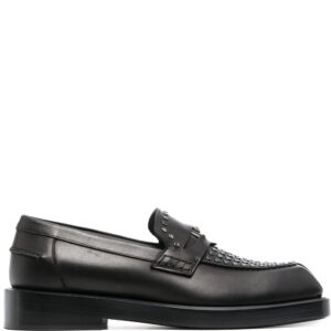 Versace  square-toe studded loafers