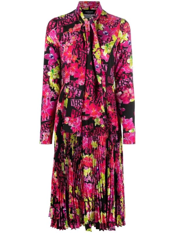 Versace  floral-print midi dress