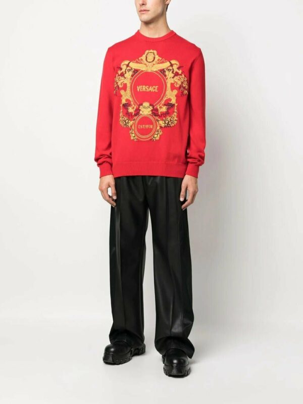 Versace  baroque-print cotton sweatshirt - Image 2