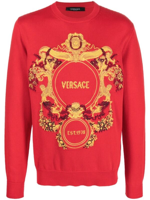 Versace  baroque-print cotton sweatshirt