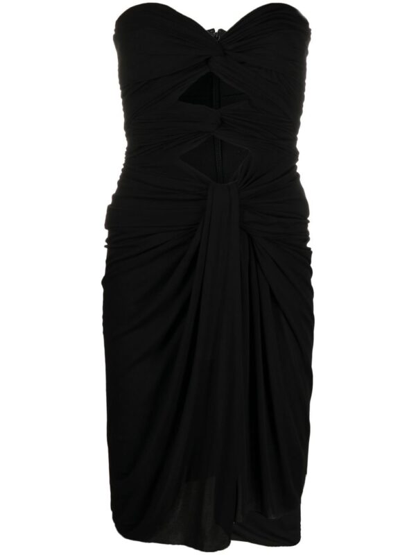 Saint Laurent ruched V-neck minidress - Image 7