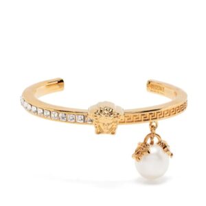 Versace  Medusa-head pearl-charm bangle