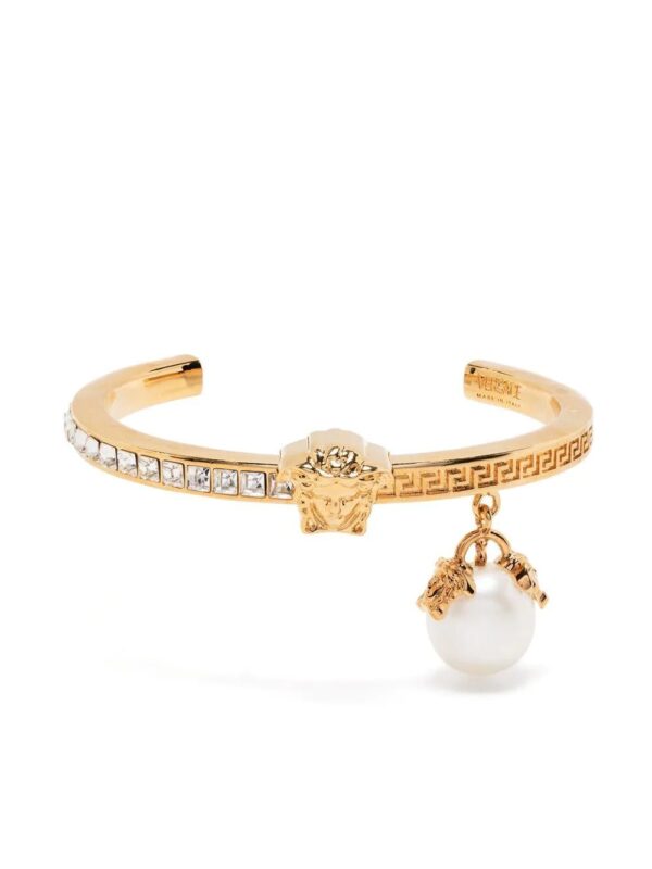 Versace  Medusa-head pearl-charm bangle