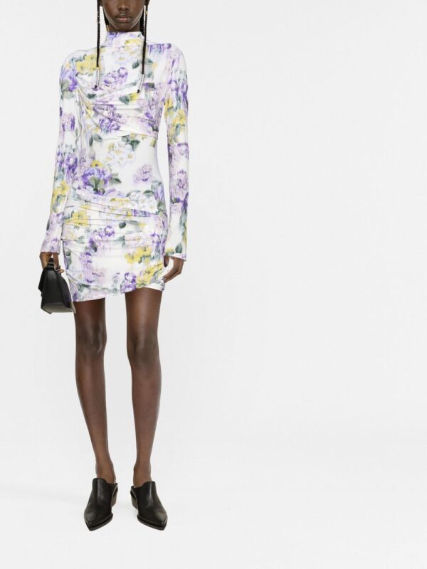 Off-White floral-print ruched dress - Image 2