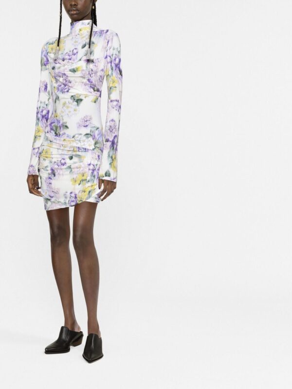 Off-White floral-print ruched dress - Image 4