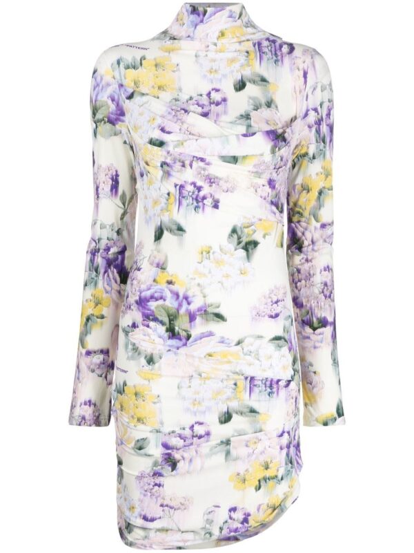 Off-White floral-print ruched dress