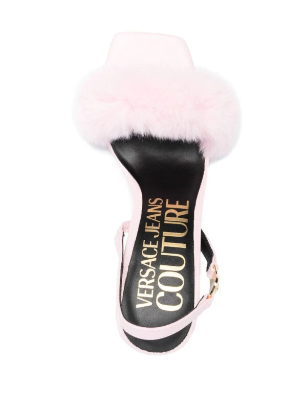 Versace faux-fur slingback sandals - Image 4