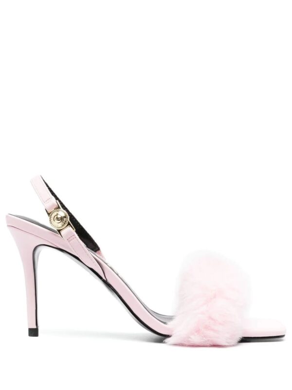 Versace faux-fur slingback sandals