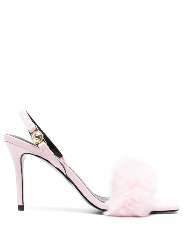 Versace faux-fur slingback sandals