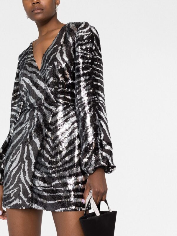 Dolce & Gabbana zebra sequin wrap dress - Image 6