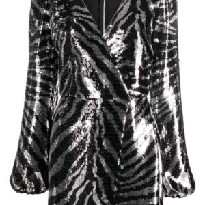 Dolce & Gabbana zebra sequin wrap dress
