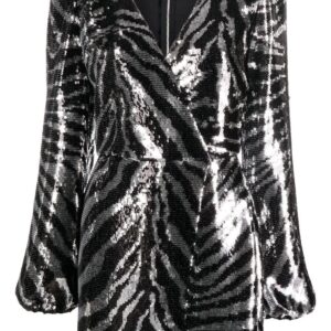 Dolce & Gabbana  zebra sequin wrap dress