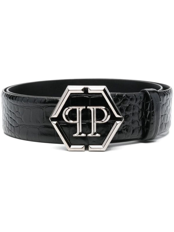 Louis Vuitton hexagon logo-buckle leather belt