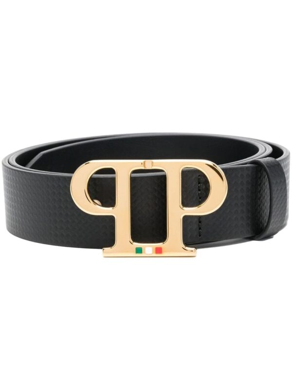 Louis Vuitton logo-plaque leather belt