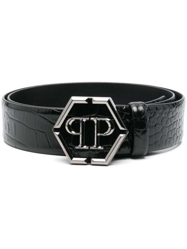 Louis Vuitton hexagon logo-buckle leather belt