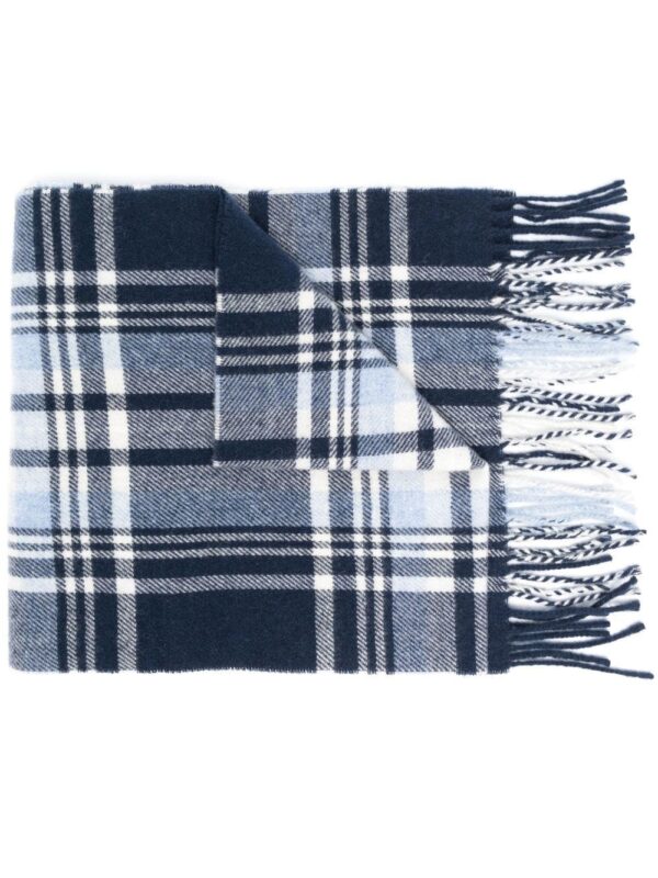 Polo Ralph Lauren  embroidered-logo plaid fringed scarf