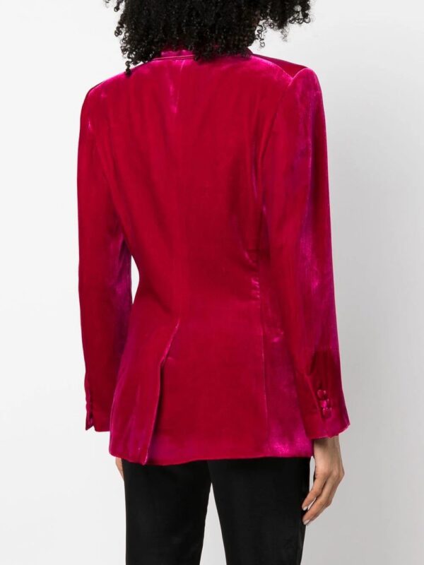 Philipp Plein  contrasting-trim velvet blazer - Image 4