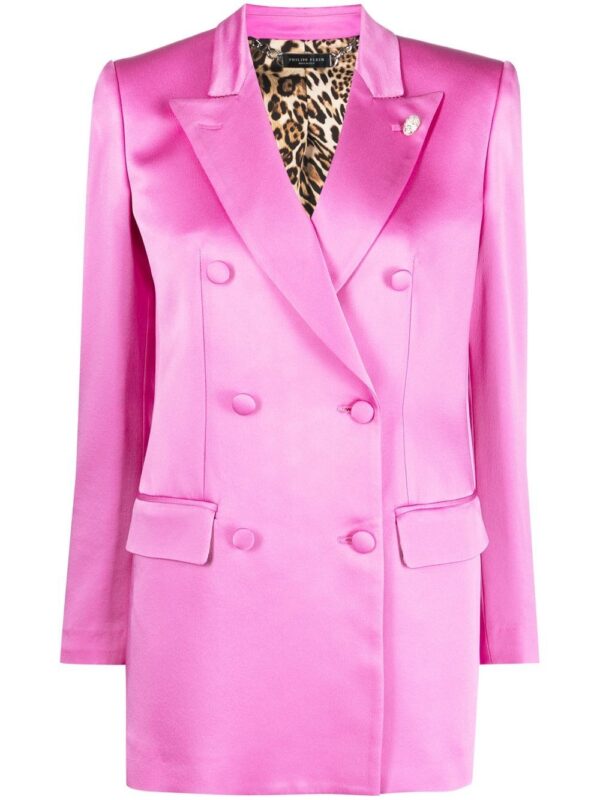 Philipp Plein  double-breasted satin blazer
