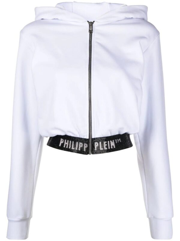Philipp Plein  logo-waistband cropped hoodie