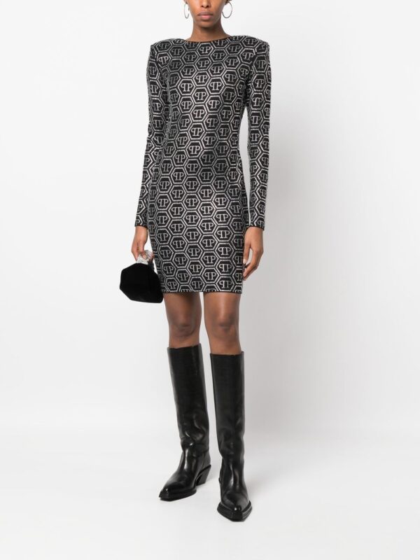 Philipp Plein sequin-embellished monogram mini dress - Image 4