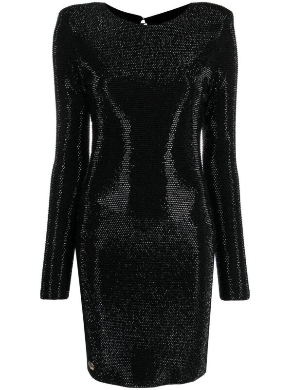 Philipp Plein crystal-embellished backless dress