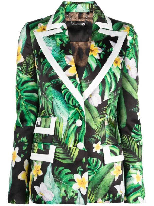 Philipp Plein  floral-print single-breasted blazer