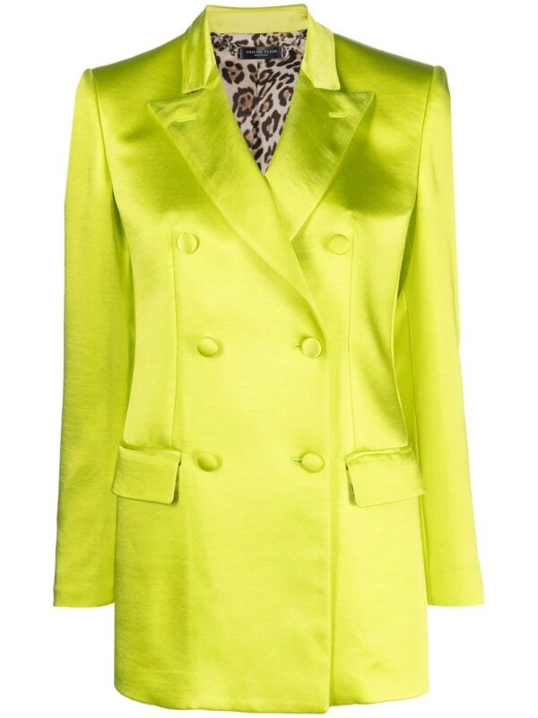 Philipp Plein  double-breasted satin blazer